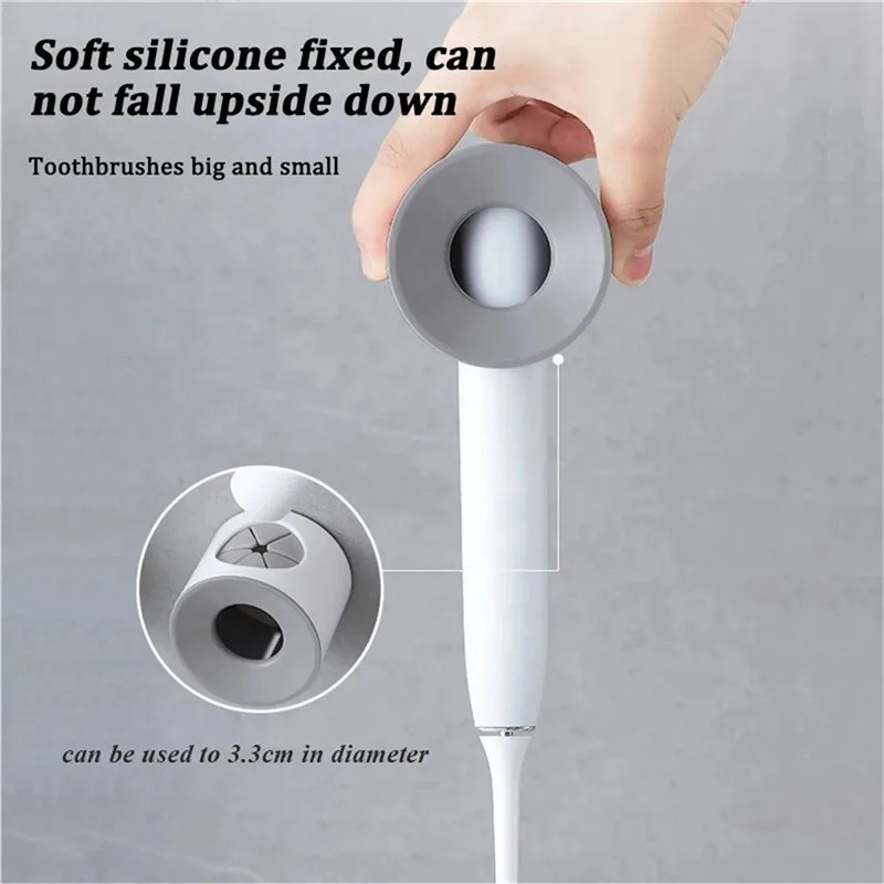 Soporte de cepillo de dientes eléctrico para baño, organizador de almacenamiento Simple y duradero, montado en la pared sin perforaciones