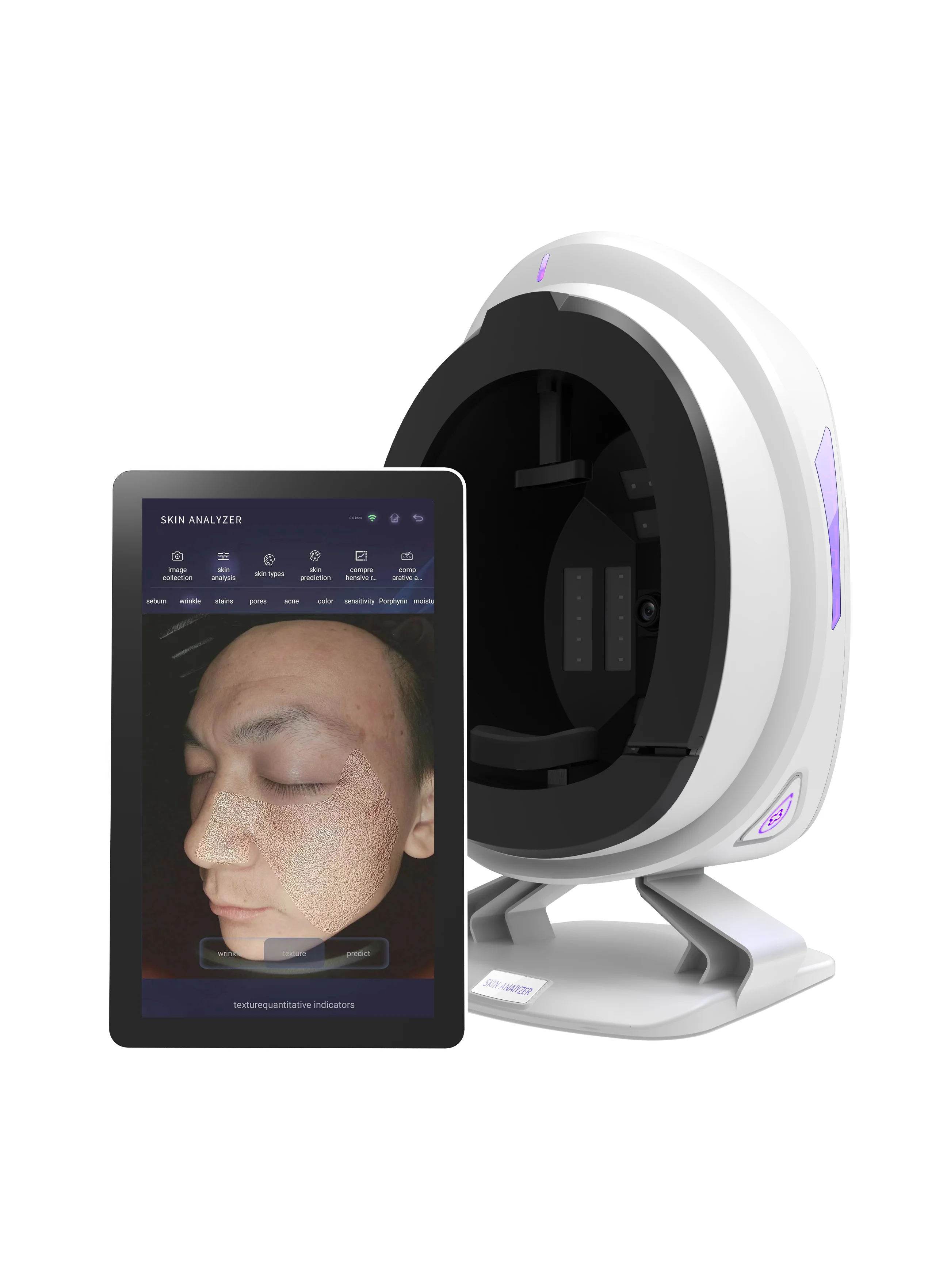 3D AI Smart Skin Face Scanner Portable Facial Care Skin Test Device Skin Analyzer Intelligent Machine with Ipad