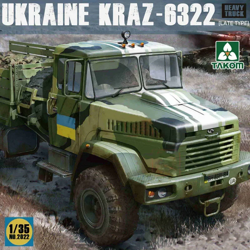 TAKOM Kit de modelo de vehículo de combate ensamblado 2022 Ucrania KRAZ-6322 Camión pesado finales de 1/35