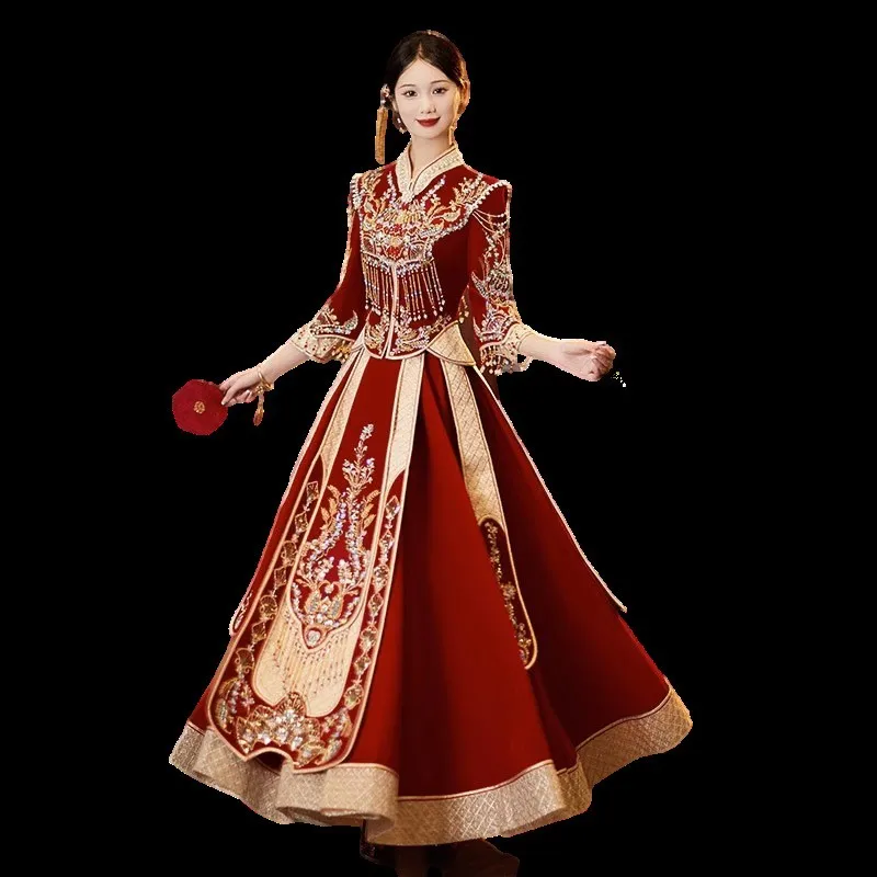 

Новое бархатное фактурное платье в китайском стиле.