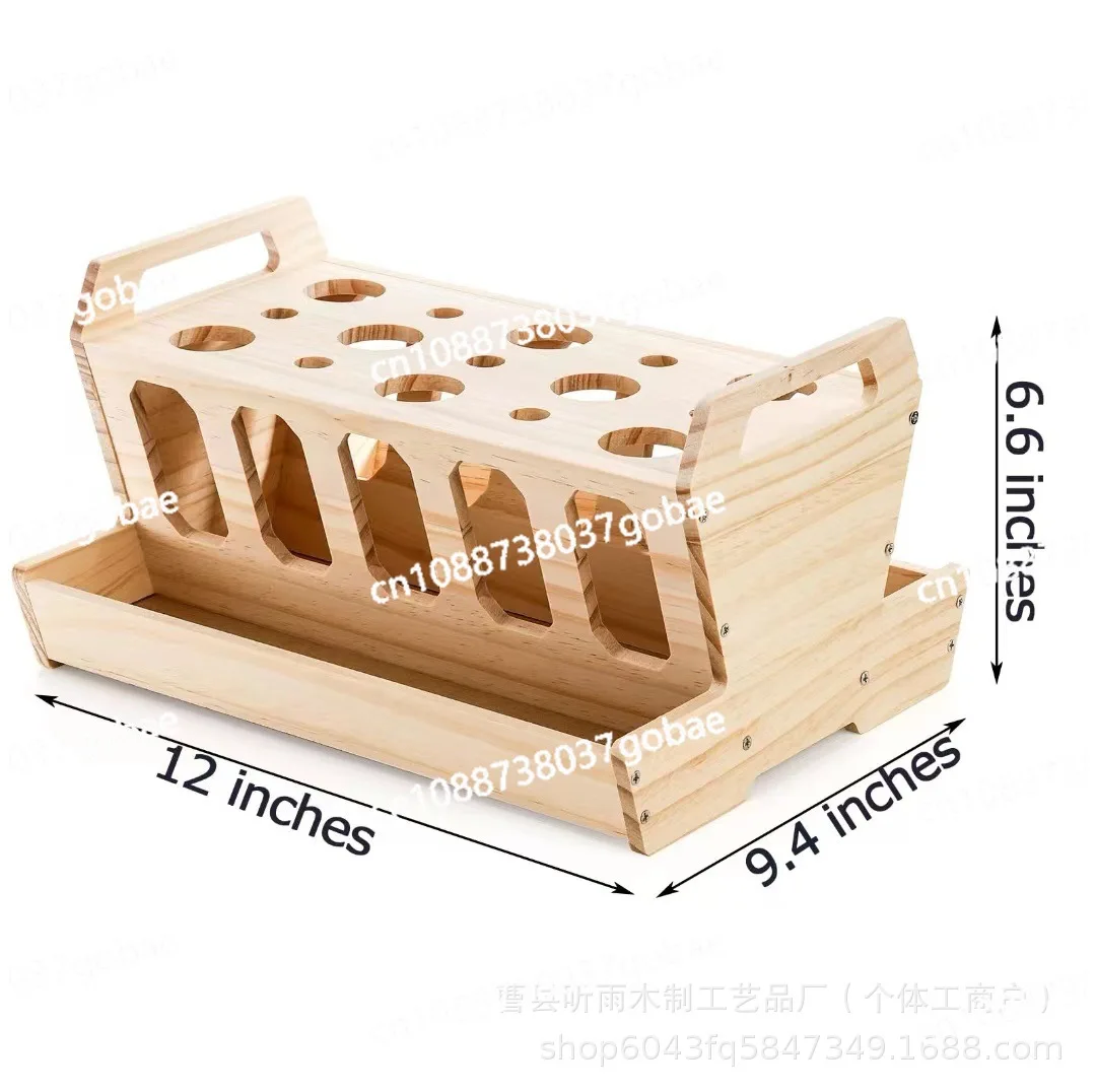 

Pet hay feeder food dispenser removable solid wood