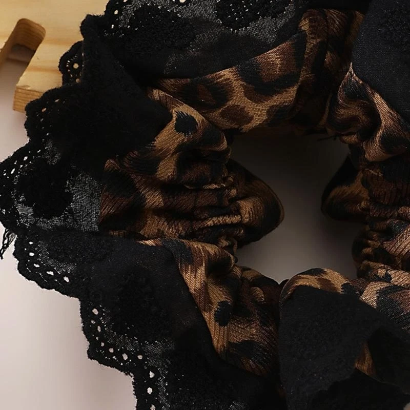 

652F Lace Hair Rope Hair Bun Scrunchies Elastic Hair Rope Big Hair Scrunchy Vintage HairBands Female Accessories