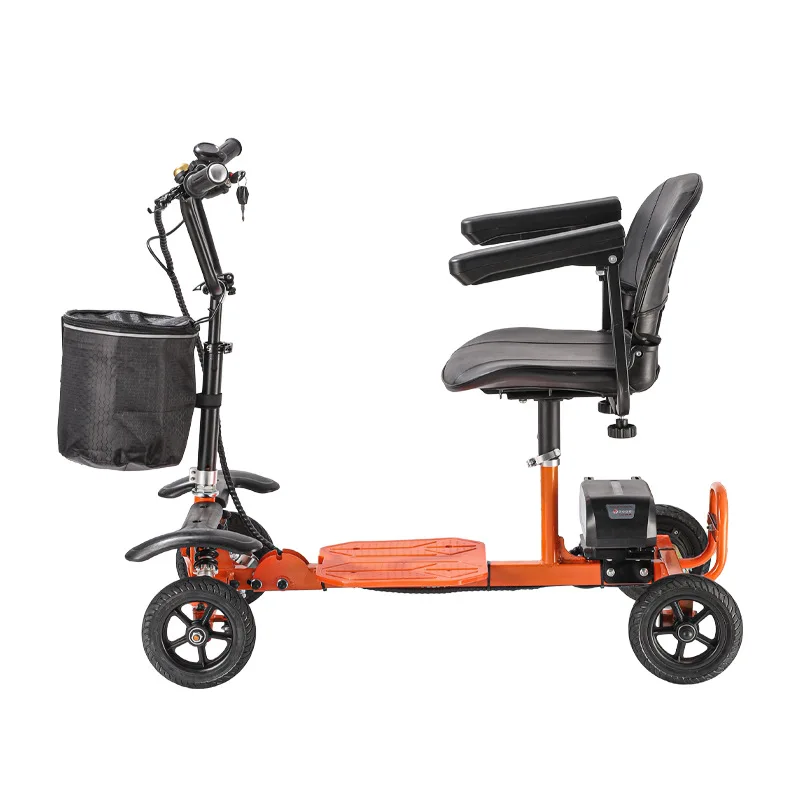 

New electric four-wheeler foldable storage battery car family elderly shopping scooter