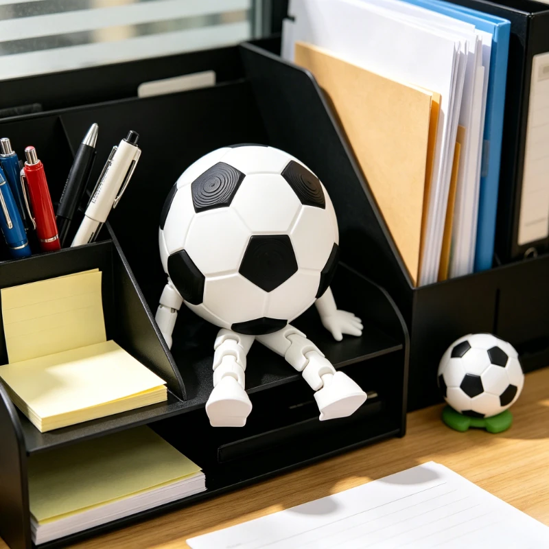 

Soccer Sitting Man Figurine 3D Printed Desk Decor Sports Collection Miniature Statue for Fans Office Home Ornament