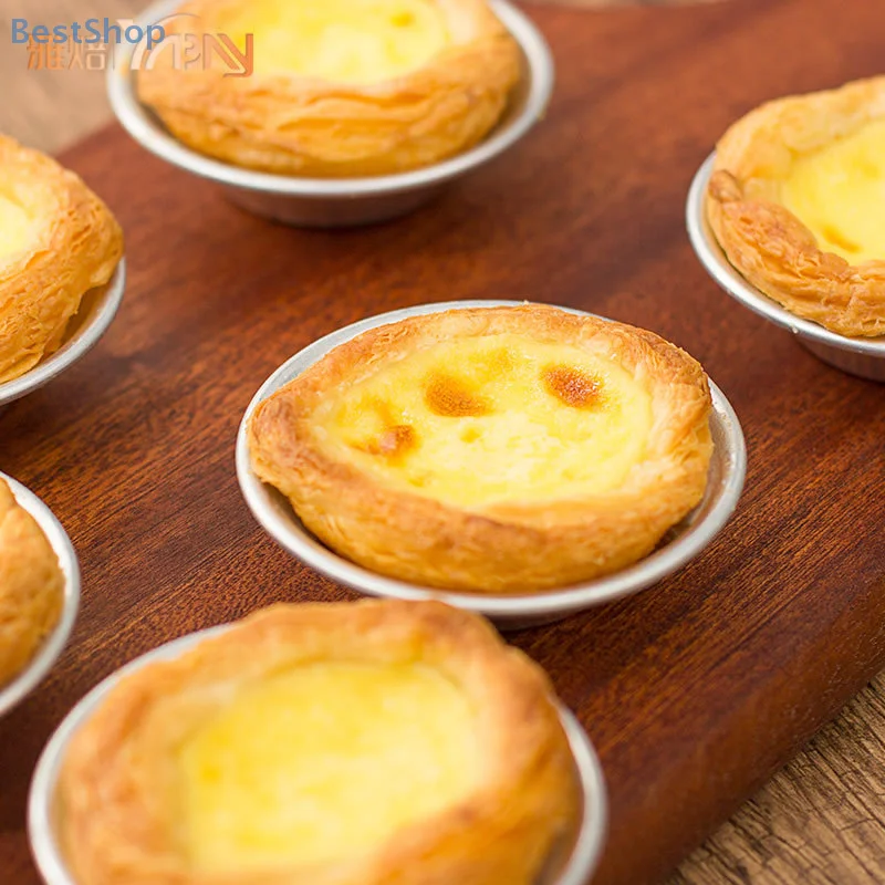 (●'◡'●)#(●'◡'●)Aluminum Alloy Mini Egg Tart Molds Non-stick