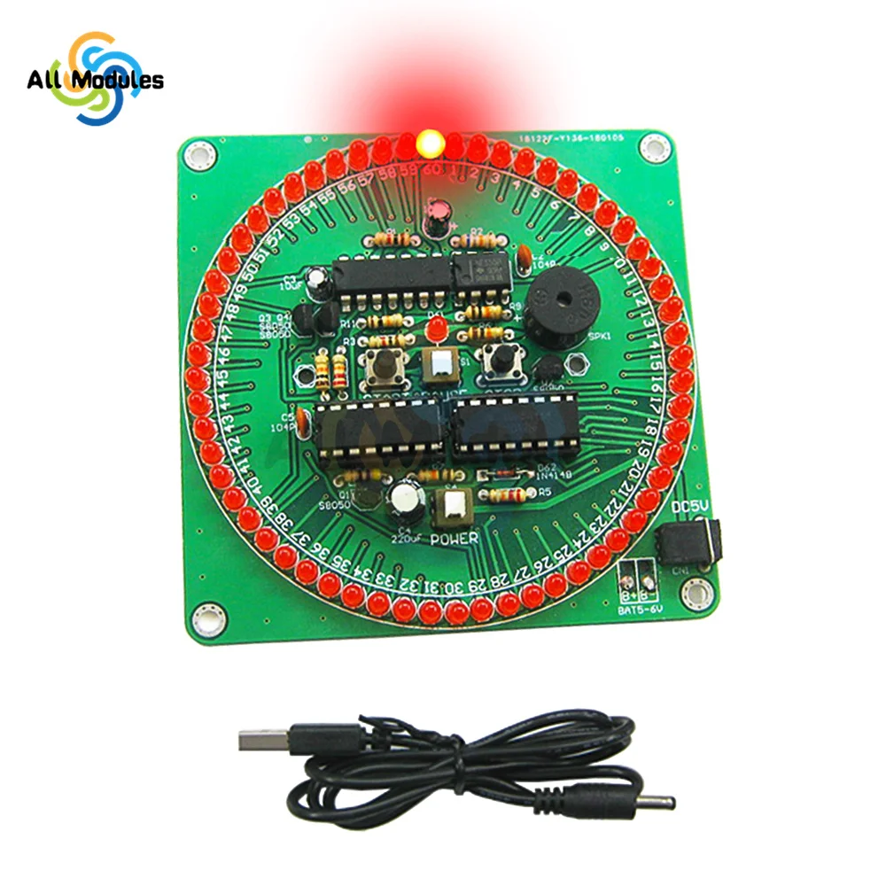 60 Second Countdown Timer DIY Kit Red/Yellow Smart Timing Alarm Electronic Parts and Components Eletronicos Electronic DIY