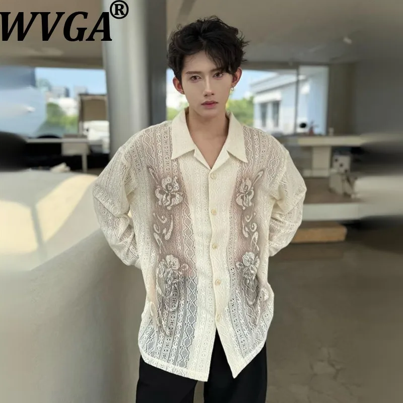 

WVGA Весенне-Осенняя новая мужская рубашка Tide с индивидуальным вырезом, модная рубашка с длинными рукавами, нишевый шикарный повседневный дышащий топ с принтом тай-дай W16560