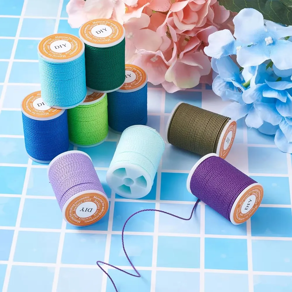 PandaHall 1mm Waxed Polyester Cord Twisted Sewing Waxed Thread for for DIY Macrame Bracelets Necklace Jewelry Making Supplies image 5