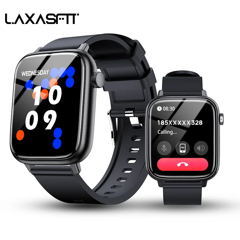 LAXASFIT New Bluetooth Talk Smart Watch Men Women Full Touch Screen Sports Fitness Pedometer IP68 Waterproof Fashion Smart Watch