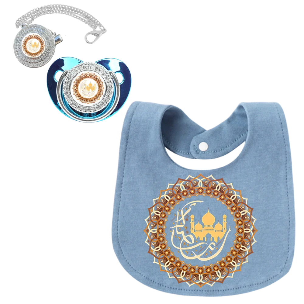 Produtos de alimentação do bebê chupeta azul brilhante babador recém-nascido kawaii oral jogar boca bisfenol a-livre manequim kawaii toalhetes de bebê único