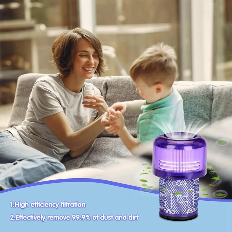 JDZD-เปลี่ยนไส้กรอง Hepa สําหรับ Dyson V12 Detect Slim Absolute V12 Detect Slim เครื่องดูดฝุ่นเปลี่ยนชิ้นส่วน 971517 -01