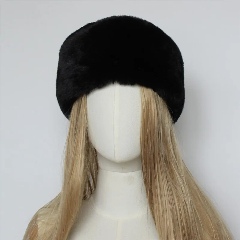 

2025 Новая зимняя красочная пушистая повязка на голову из искусственного меха для женщин, экологически чистая веганская меховая теплая повязка на голову, мягкие шапки