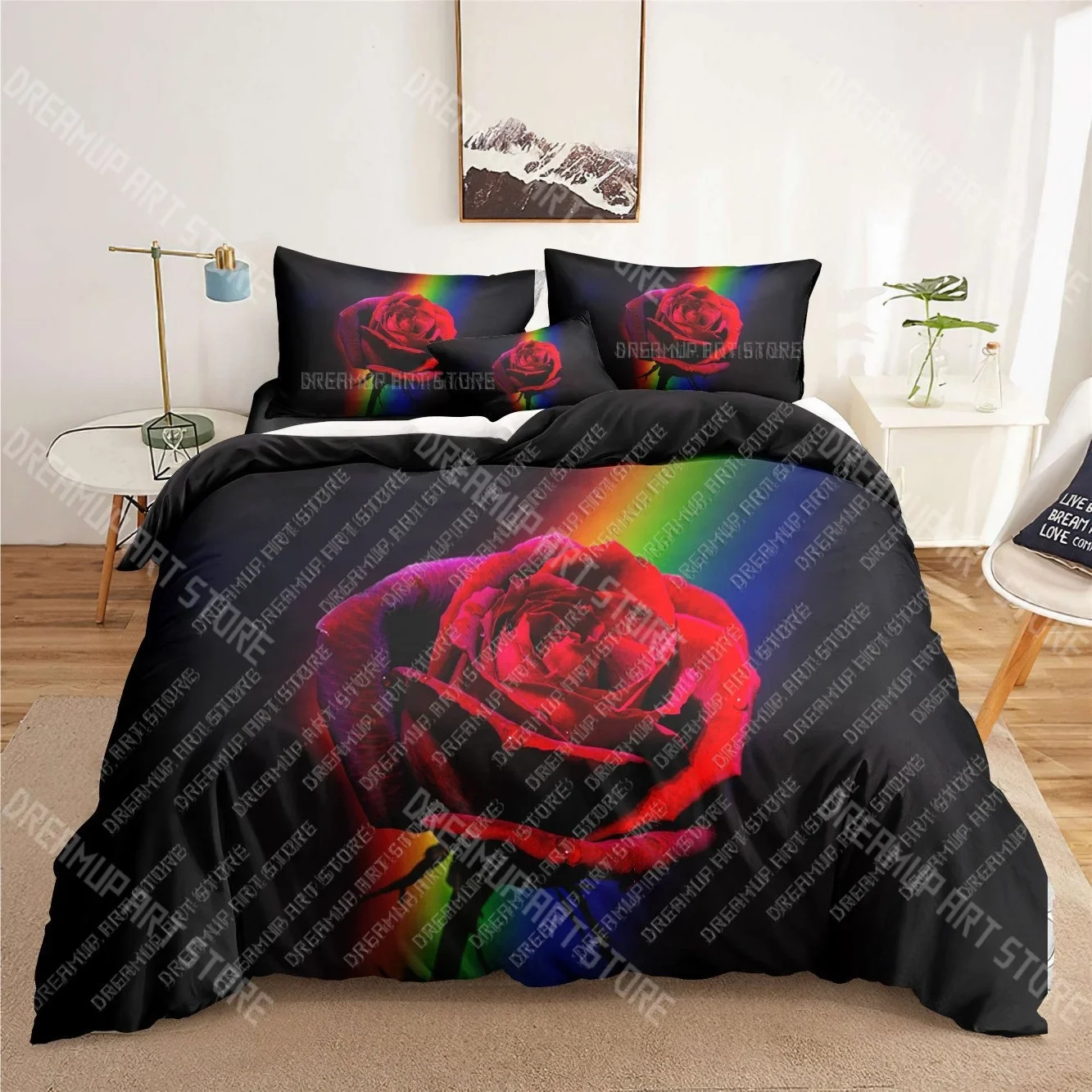 

Red Rose 3D Bedding Sets print duvet cover Adults_ children bed comforter birthday gift dropshipping