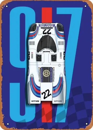 917 Martini Top Tribute Metal Tin Sign Cars And Racing Poster Man Cave Decor