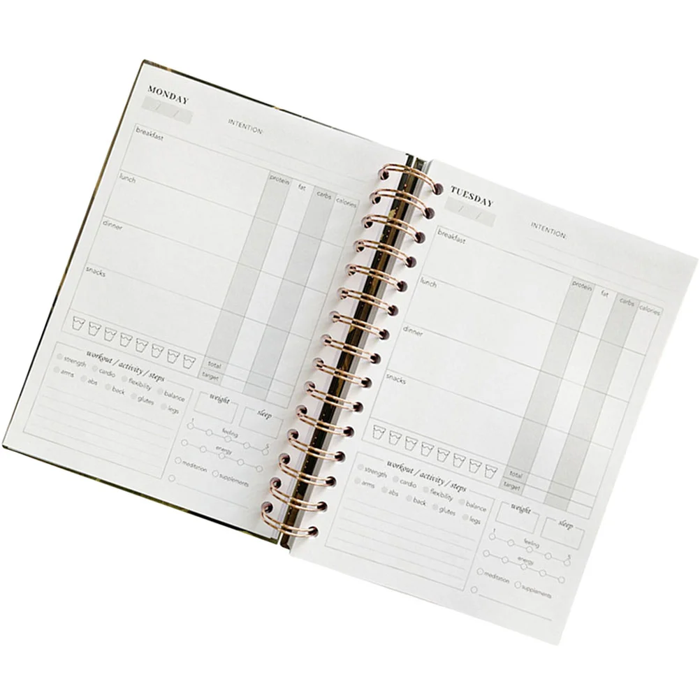 Fitness Notebook Agendas for Men The A5 Schedule Planning Health Management Notepad Journal Planner Training