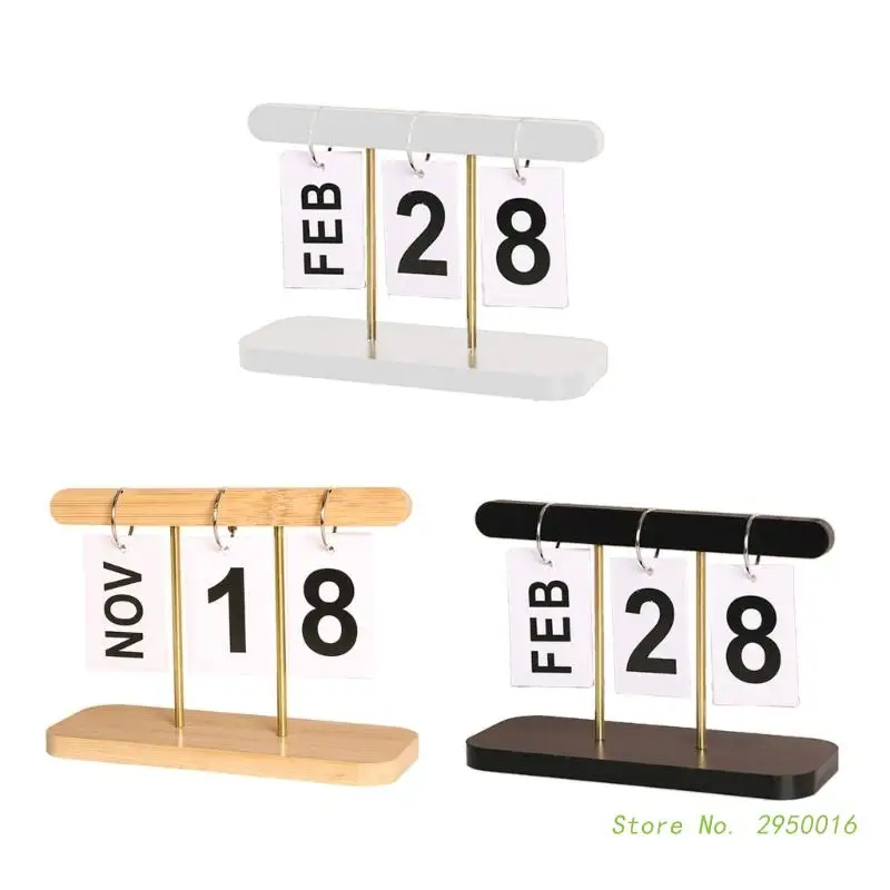 Desk Calendar Table Flip Perpetual Calendar for Decor Accessories Decorative Page Turning Standing Table Desktop Ornaments