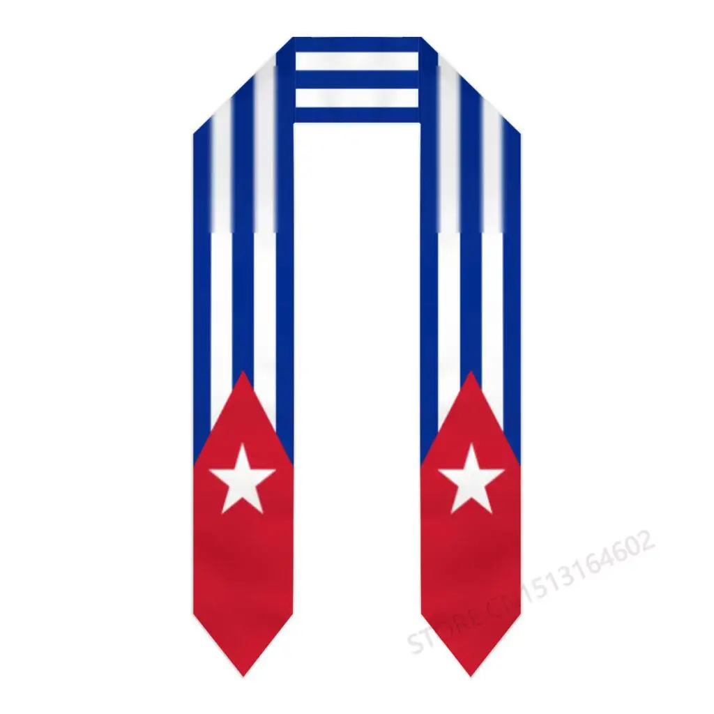 Custom Name Or Logo Cuba Flag Scarf Graduation Stole Sash International Study Abroad Class of 2023 Shawl