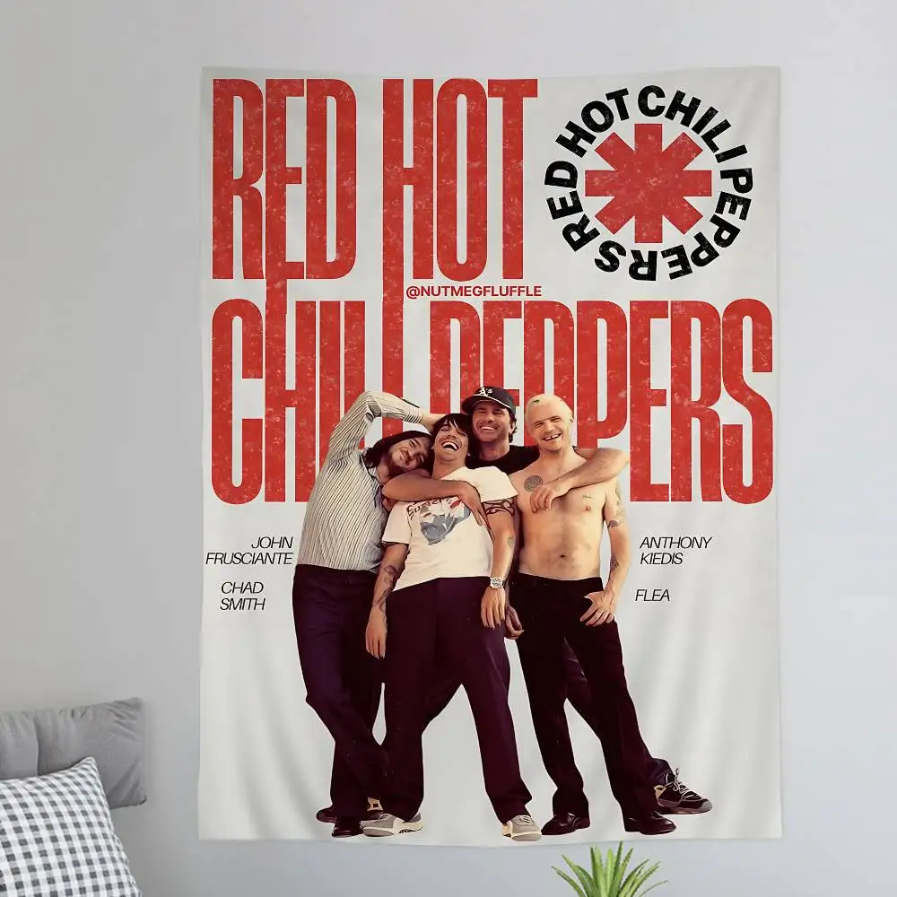 Rock Band Red Hot Chili Peppers Anime Tapestry Hippie Flower Wall Carpets Dorm Decor Cheap Hippie Wall Hanging