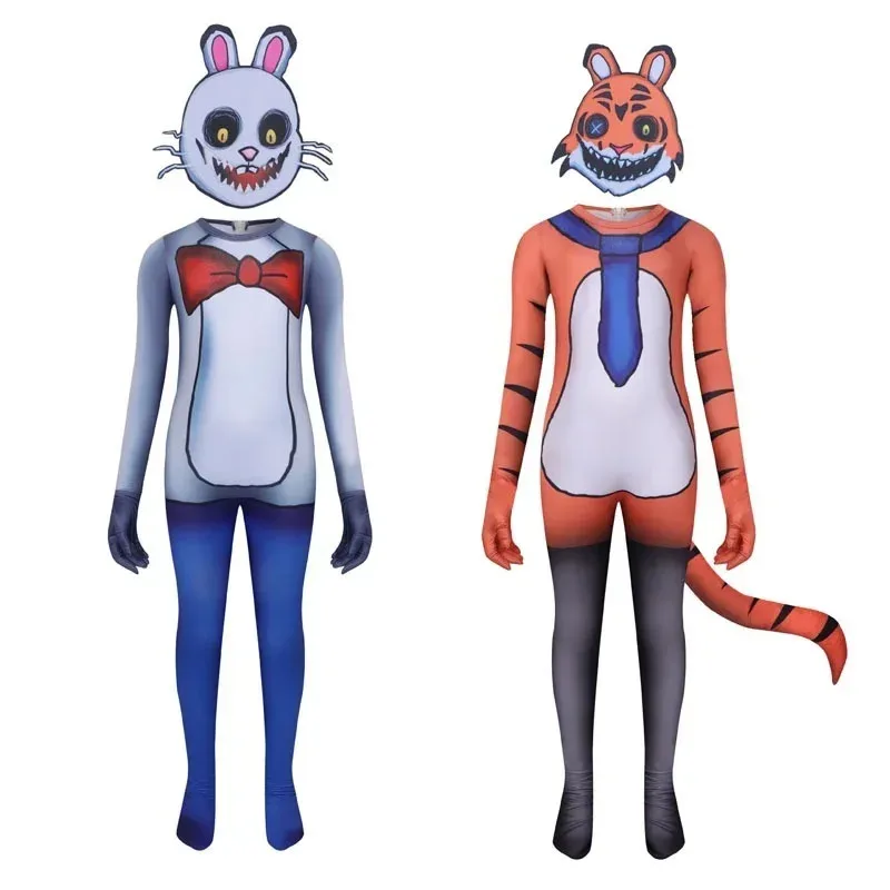 NewHorror Game Mr 's Playhouse 3 Kids Halloween Cosplay Jumpsuits for Boys Girls Cute Mr Hopp Funny party Tiger Costume TV5c;5,v