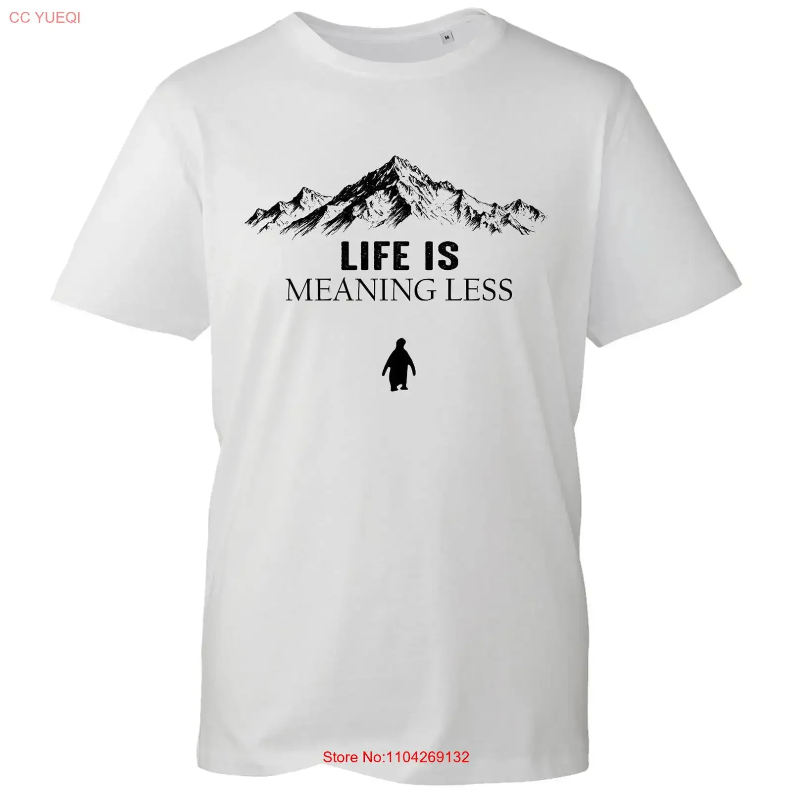 Life Is Meaningless T shirt Famous Penguin Viral Lone Bird Top long or short sleeves vintage Washed Stylish fashion homme