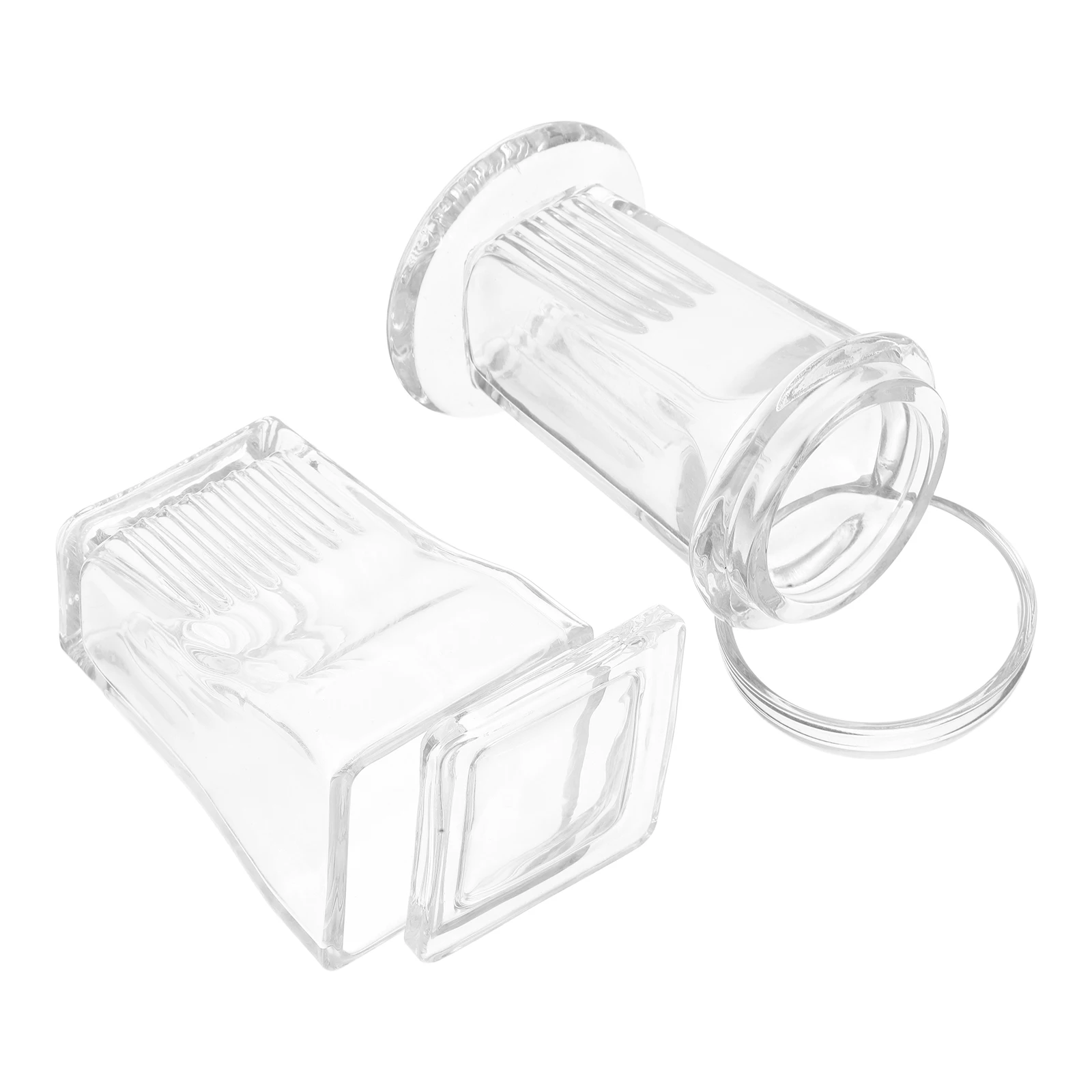 

2 Pcs Glass Staining Jar Microscope Clear Slides Tank Slideshow Lab Can with Storage Experiments
