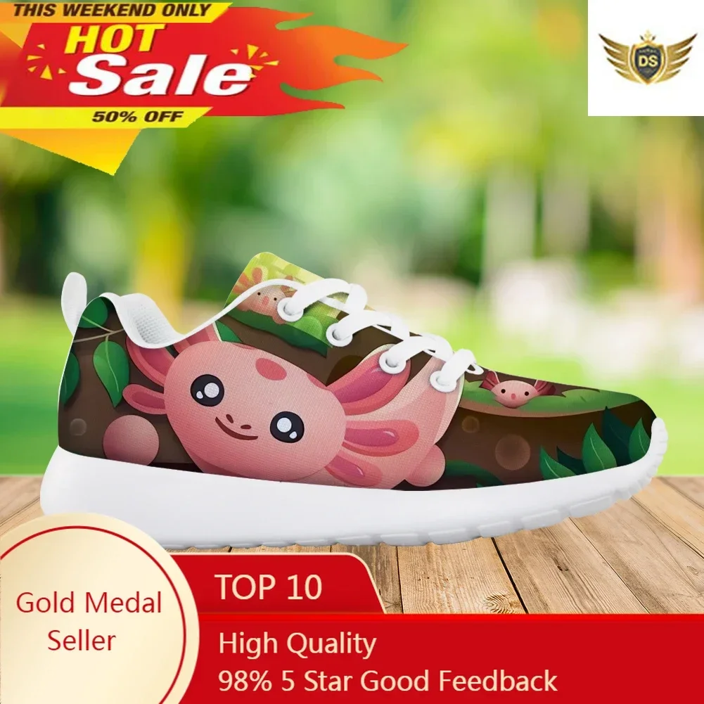 Axolotl Dierenprint Kinderen Schoen Huisdier Patroon Antislip Ronde Neus Mesh Sneaker Mode Hoge Kwaliteit Ademend Кроссовки Женские