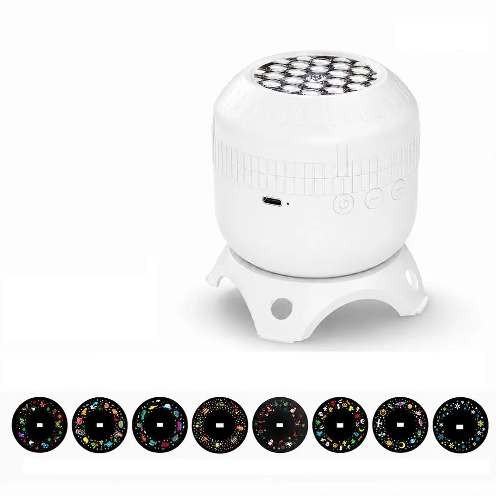8 Patterns Starry Ocean Projection Night Light Dynamic Projector with Adjustable Speed Festival Ambient Light Snowflake