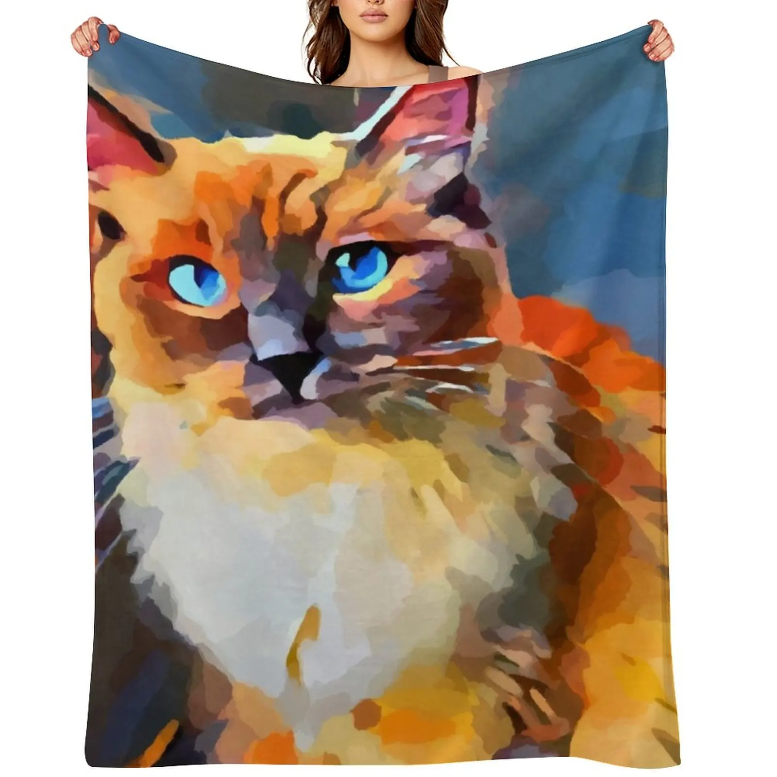 

Ragdoll 2 Throw Blanket Single Soft Plush Plaid Soft Sofa Throw Blankets