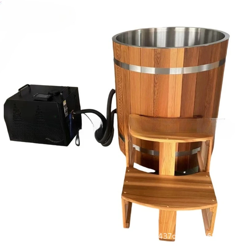 Bath bucket hot and cold manufacturer round 304 stainless steel liner with ladder