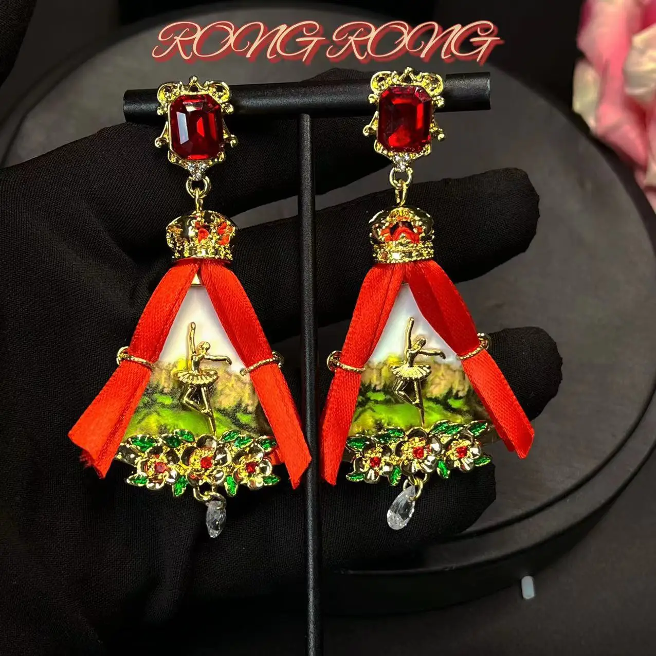 Medieval Vintage French Court Retro Latin Girl Stage Earrings European and American Exaggerated Personality Heavy Earrings