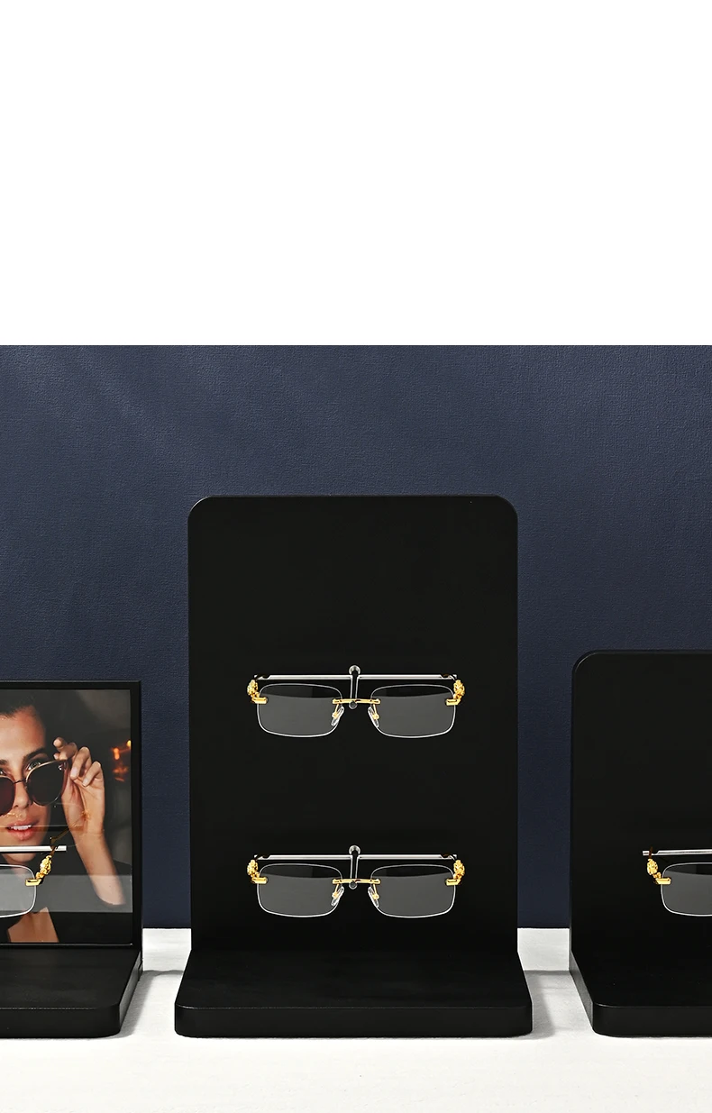 Oirlv Premium Schwarze Brillengestelle Brillen-Präsentationsständer Brillen-Aufbewahrungsregal für Brillen-Spezialläden 3-stufiges Brillenregal – Detail 5