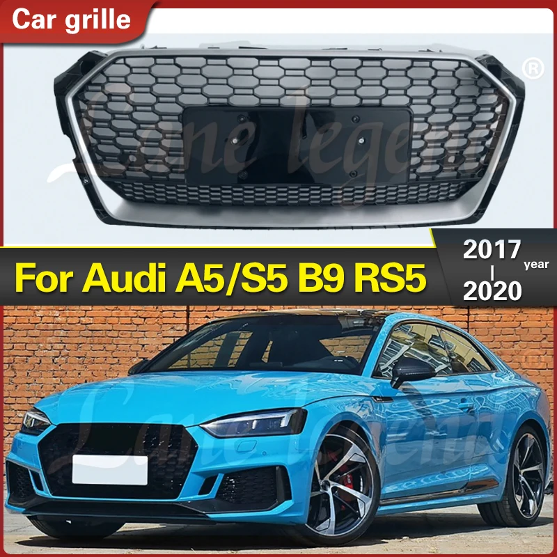 

Front Bumper Grille Racing Grill For RS5 Style For Audi A5/S5 B9 2017-2020 honeycomb Air Intake Grille Replacement Car Styling