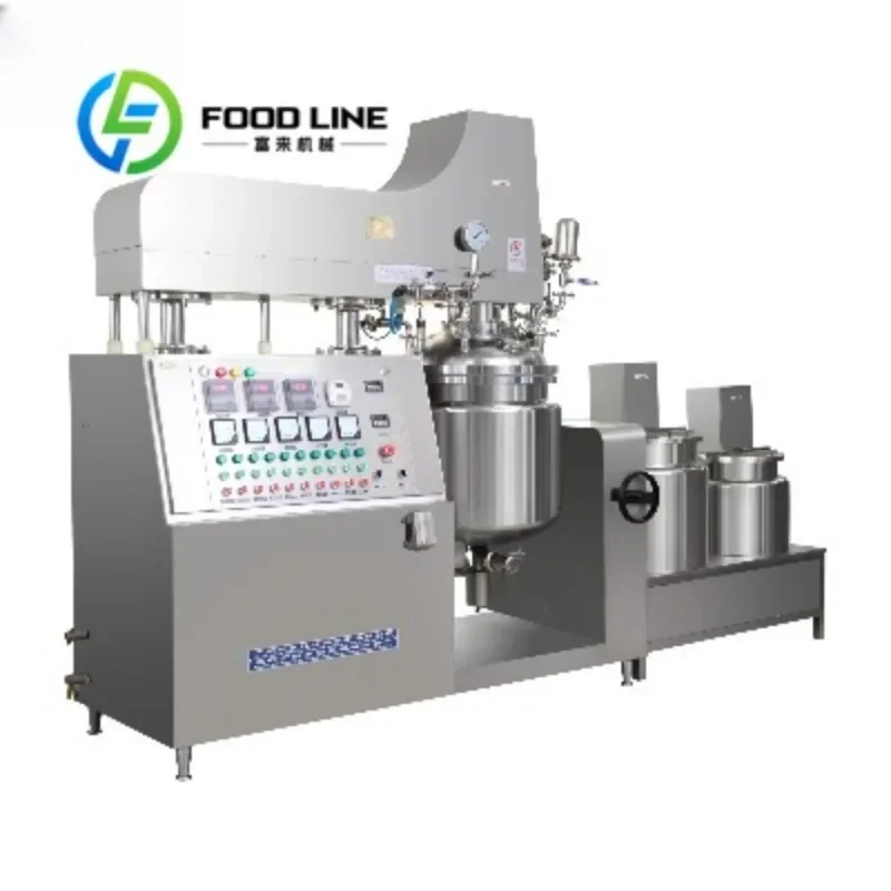 SUS316 Vacuum Emulsifying Homogenizer with Bottom Agitator for Cosmetic Cream and Chemical Material Mixing Customize