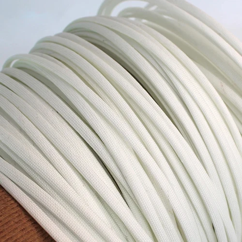 Imagen 2 del producto Manga de fibra de vidrio trenzada de 1/5/10/20M, tubo de fibra de vidrio químico de alta temperatura de 600 grados, funda de fibra de vidrio, ID blanco de 1mm ~ 30mm