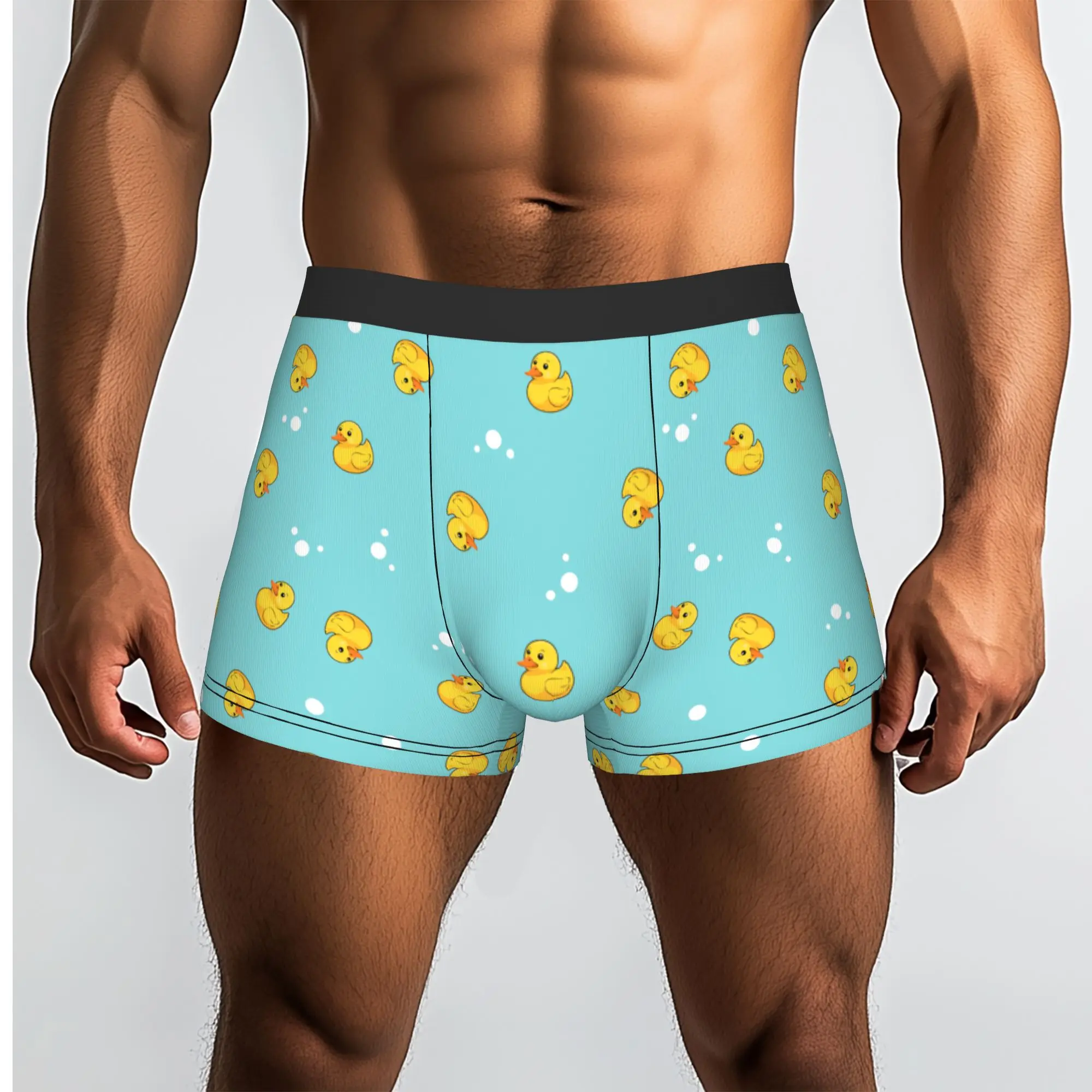 Customized Rubber Ducky Pattern Underwear Men Printed  Boxer Shorts Panties Briefs Soft Underpants