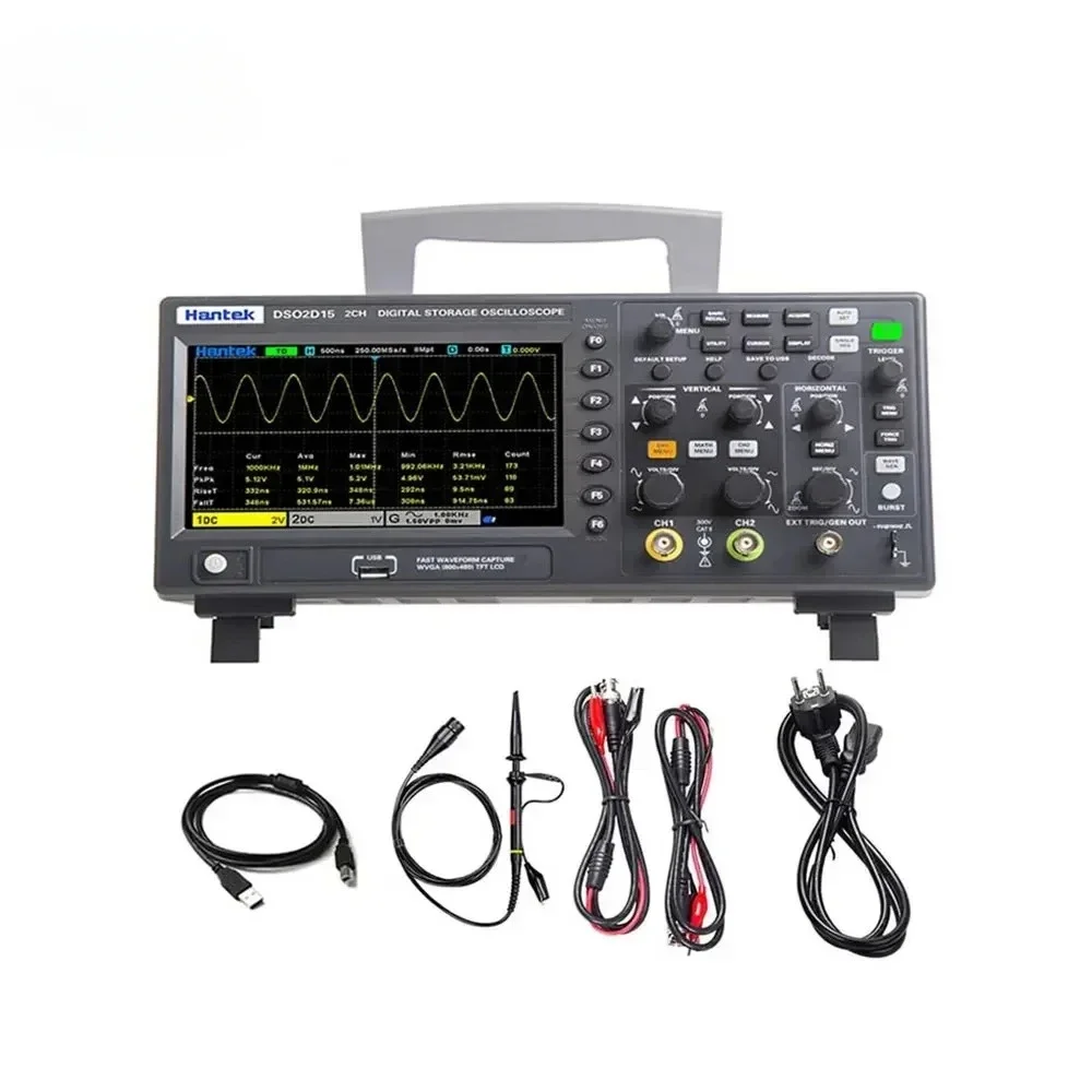 Hantek USB Digital Oscilloscope DSO2C10 2C15 2D10 2D15 2 Channels 100Mhz/150MHZ Storage Osciloscopio Portable Multimeter Tester