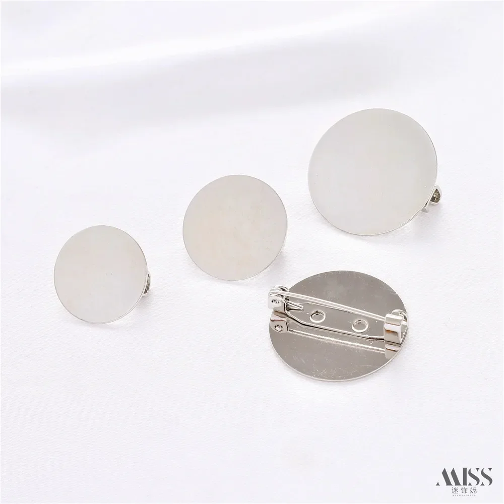 14K حقيبة ذهبية اللون الحفاظ على البلاتين نمط جوفاء صينية بروش حامل القرص دبوس زر DIY بها بنفسك الصدار اكسسوارات المواد