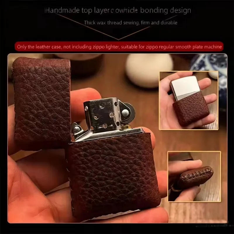 

Genuine Cowhide Leather Lighter Case – Minimalist Design: Slim Protective Sleeve for Zippo Lighters & Standard Pocket Lighters