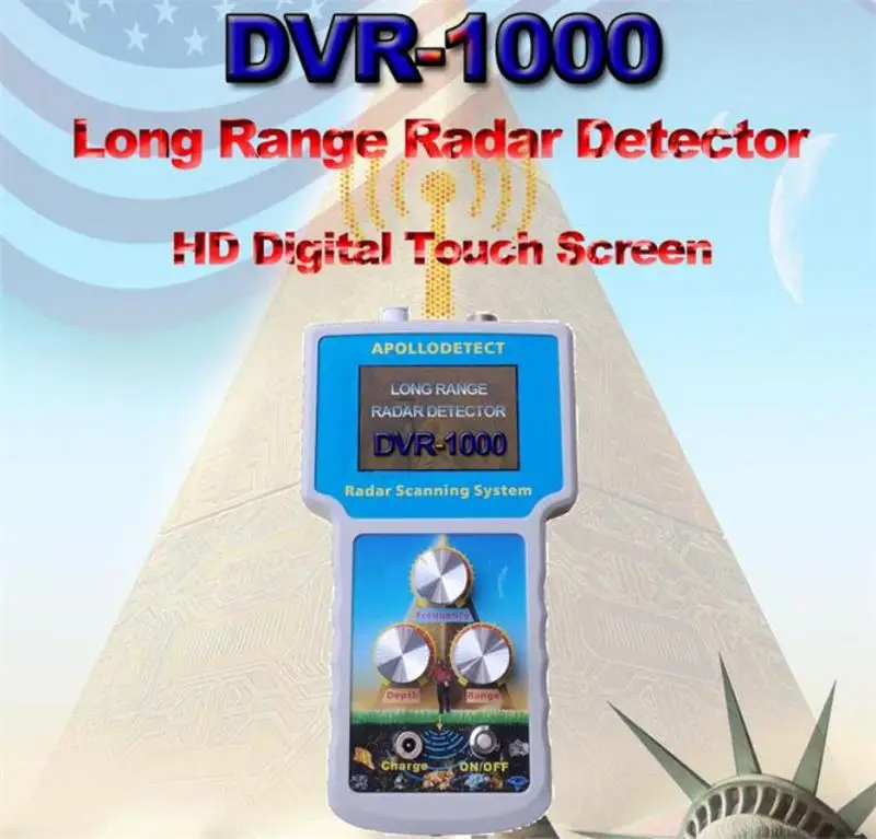 DVR-1000 금속 탐지기, 장기 깊은 지하 금 은 구리 및 다이아몬드 위치 탐지