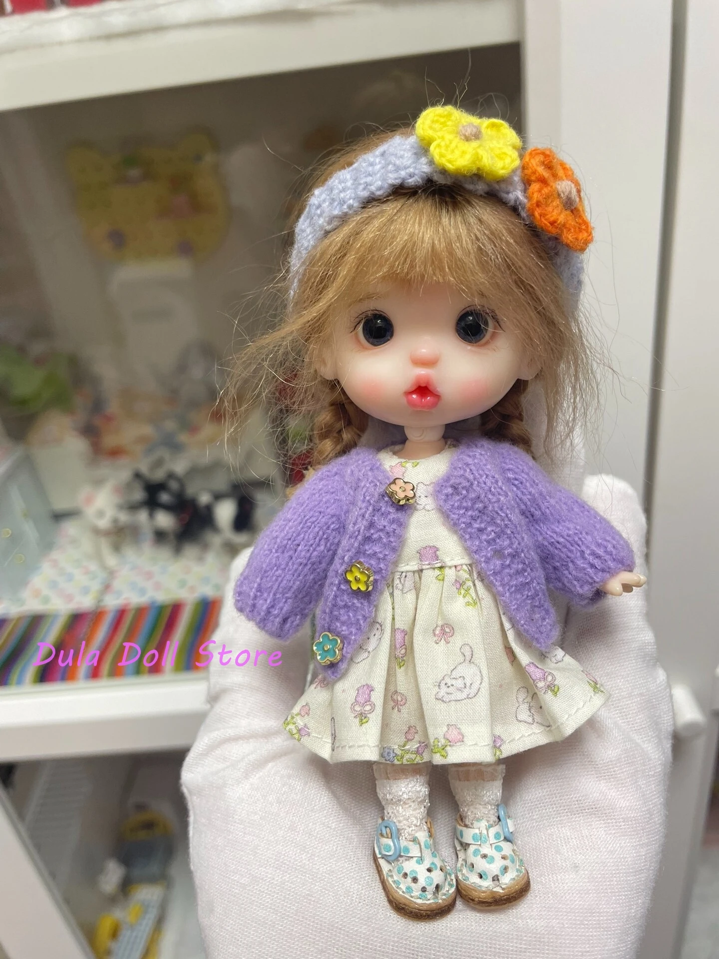 

S Dula Doll Clothes Фиолетовый свитер кардиган комплект для куклы ob11 GSC