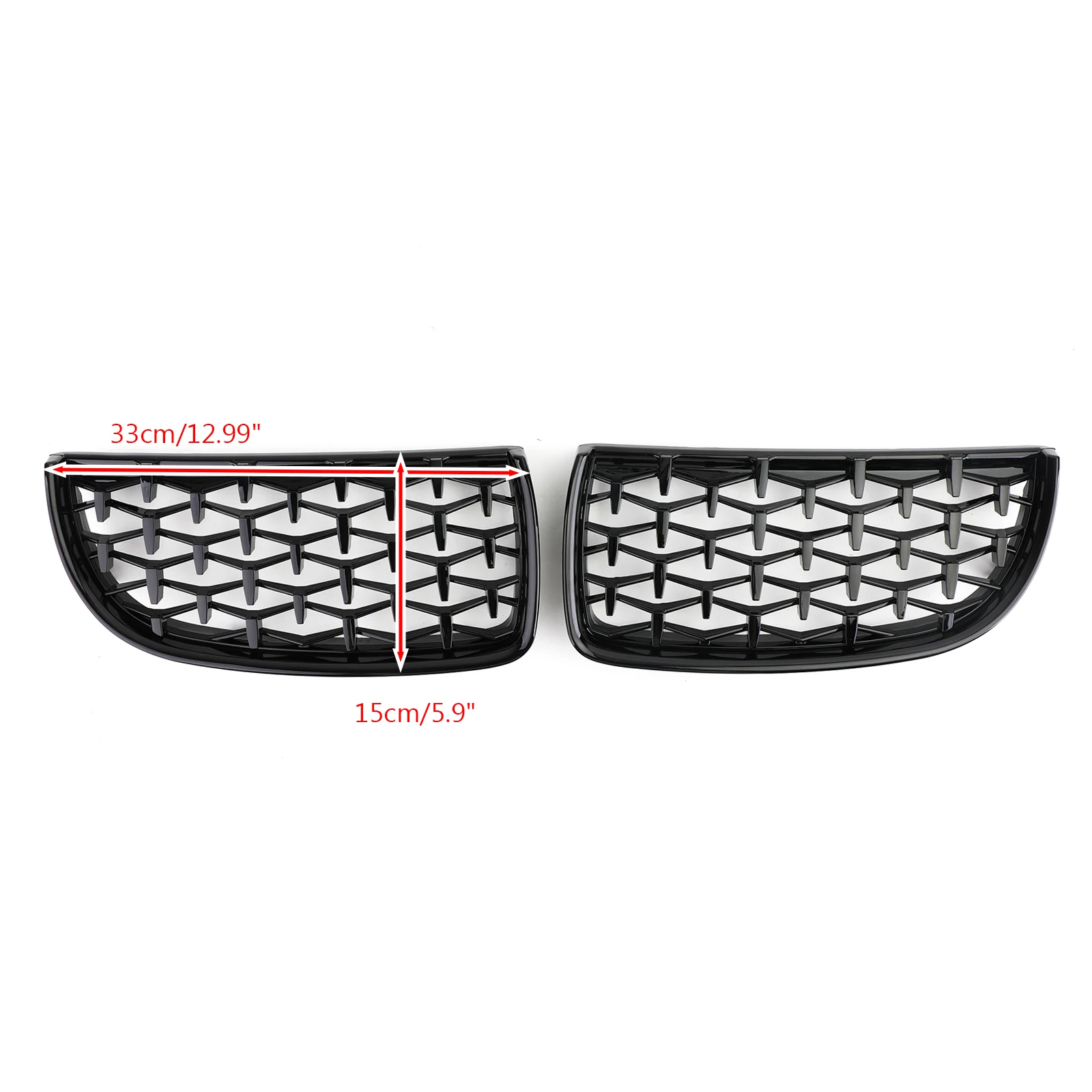 Artudatech Meteor Black Kidney Grill Mesh Grille Fit for BMW E90 3 Series Sedan 2005-2008