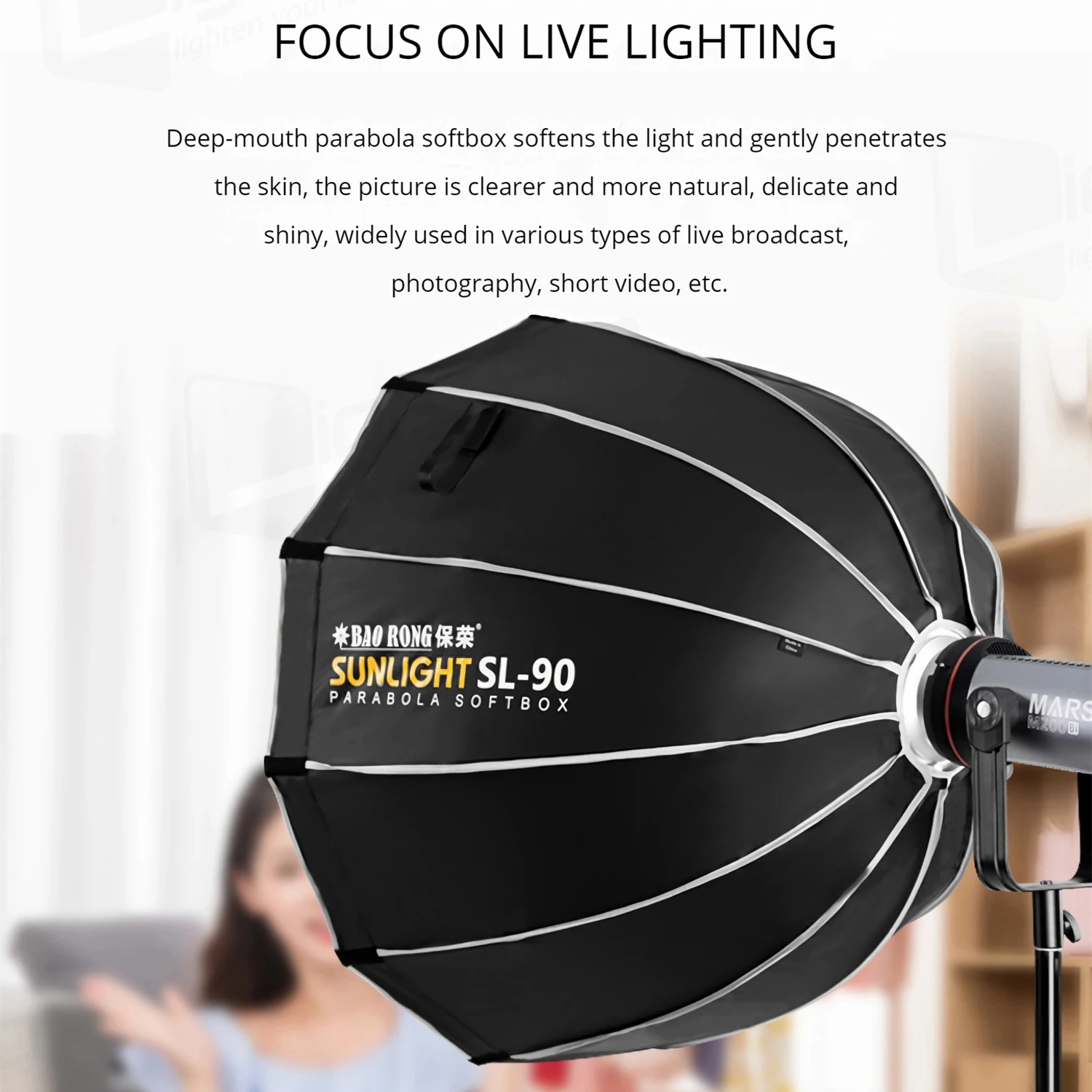 12 Sided Deep Parabola Softbox Portable Flipped Bowens Mount Plate Lighting Box Quick Installation Professional Softbox Diffuser