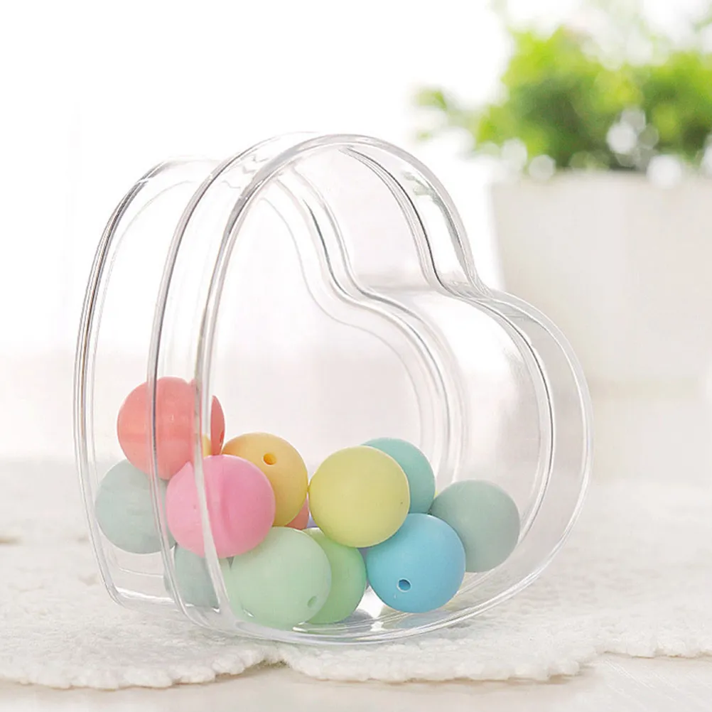 12Pcs Transparent Clear Heart Shape Candy Boxes Acrylic Small Treat Storage Containers Party Favor Boxes Acrylic Heart Shape Box