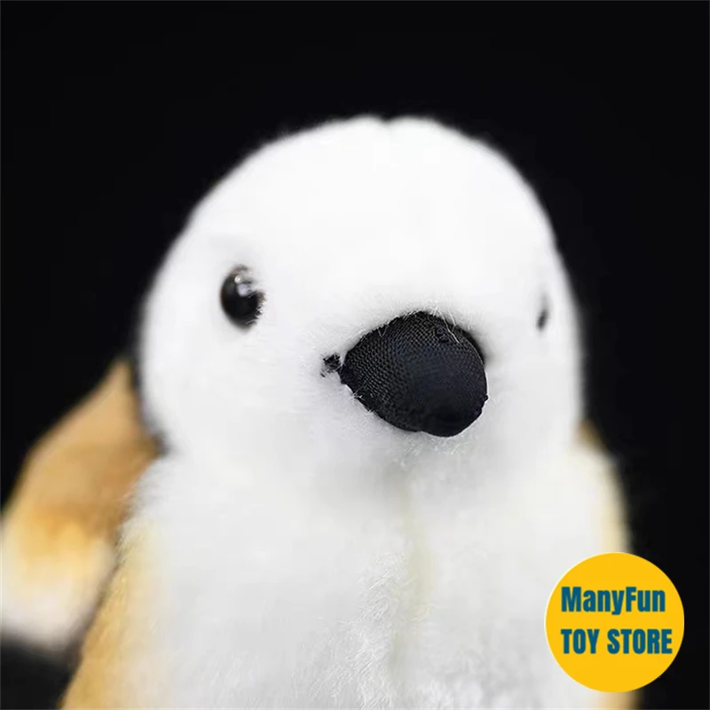 Long-tailed Tit Plush Bird Lifelike Silver-throated Tit Stuffed Toy Realistic Northern Titmouse Plushie Simulation Soft Doll