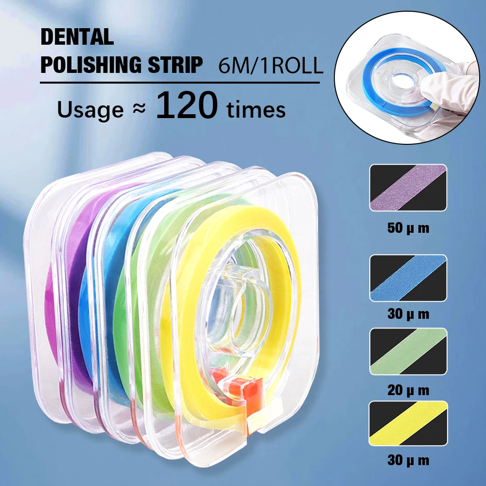 Dental Resin Polishing StripAbrasive Strips Shaping Coarse Medium Fine Size Dentist Material Tooth Whitening Tool 6M /Roll