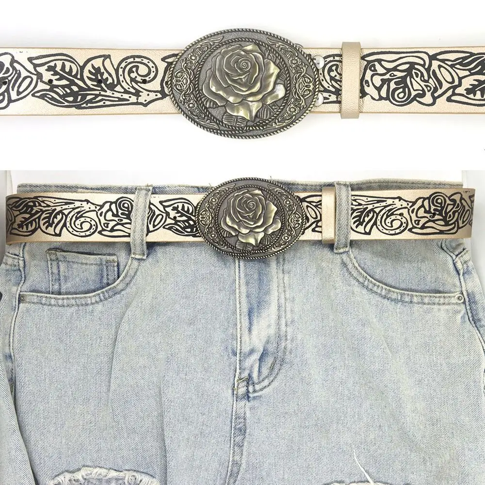 Trendy Y2K Bohemian Style Belt Hip Hop Harajuku Leather Embossed Belt Punk Rock Waistband