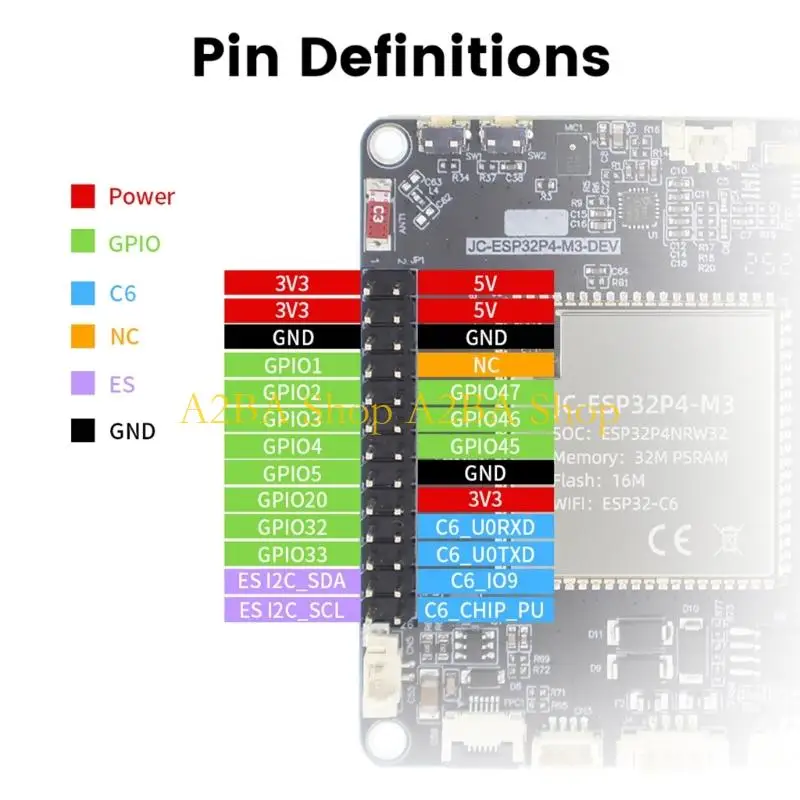 A2BA Efficient P4 Development Board GPIO Expansion for Prototyping Projects