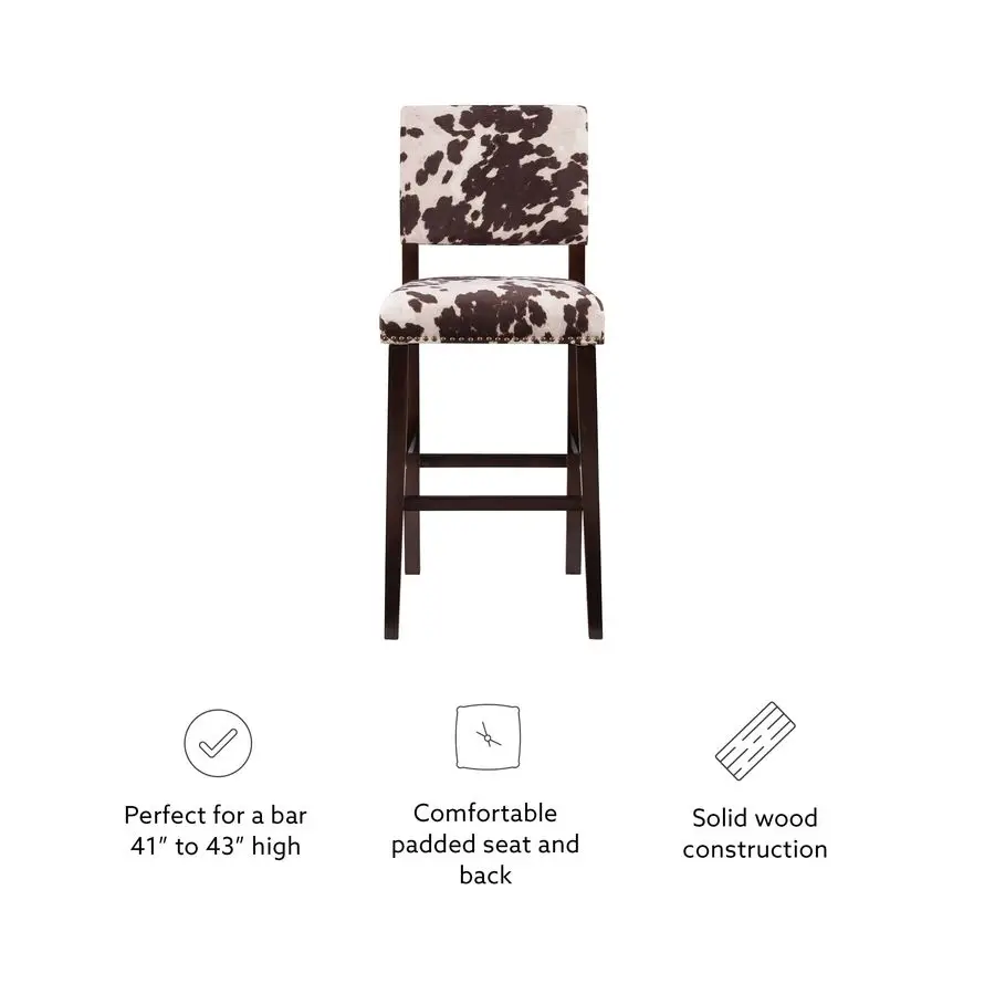 

Udder Madness Corey Bar Stool, 19W x 22.5D x 44.75H, Brown