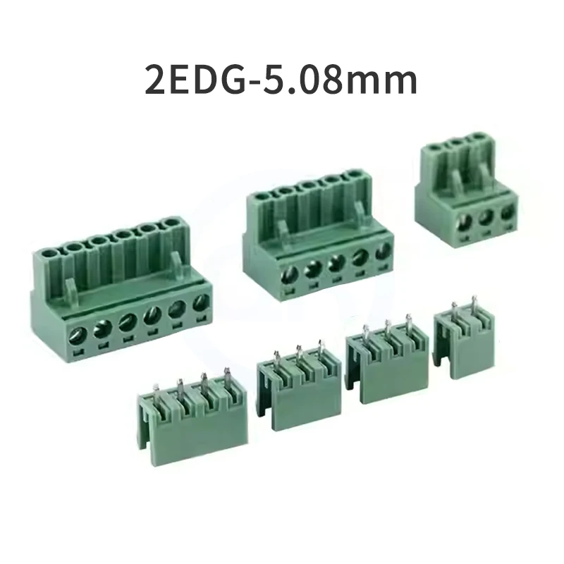 (10 Set) KF 2EDGK + 2EDGV 5.08mm plug PCB 2EDG welded plate connector Male female head base open pin base 15EDGK + 15EDGV 5.08