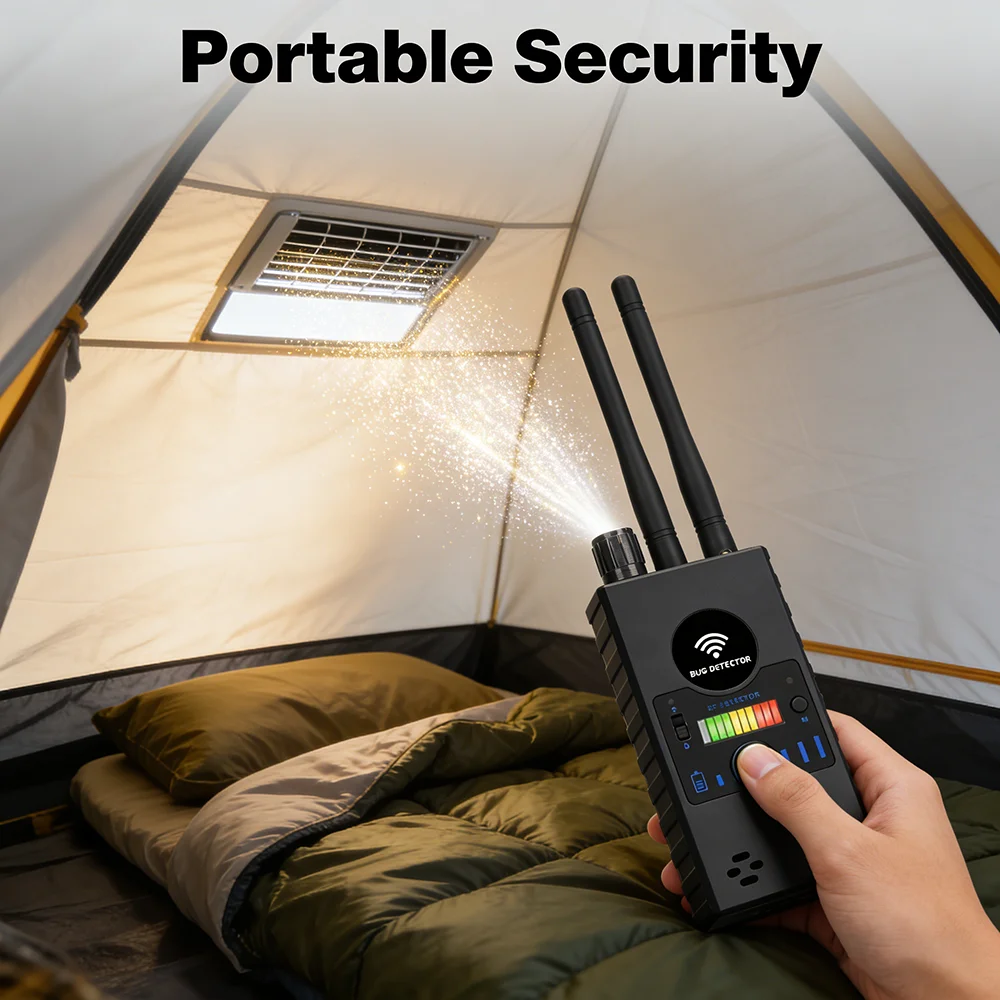 

Multi-function Anti-spy Detector Camera GSM Audio Bug Finder GPS Signal RF Tracker Locator Detects Eavesdropper Protect Privacy
